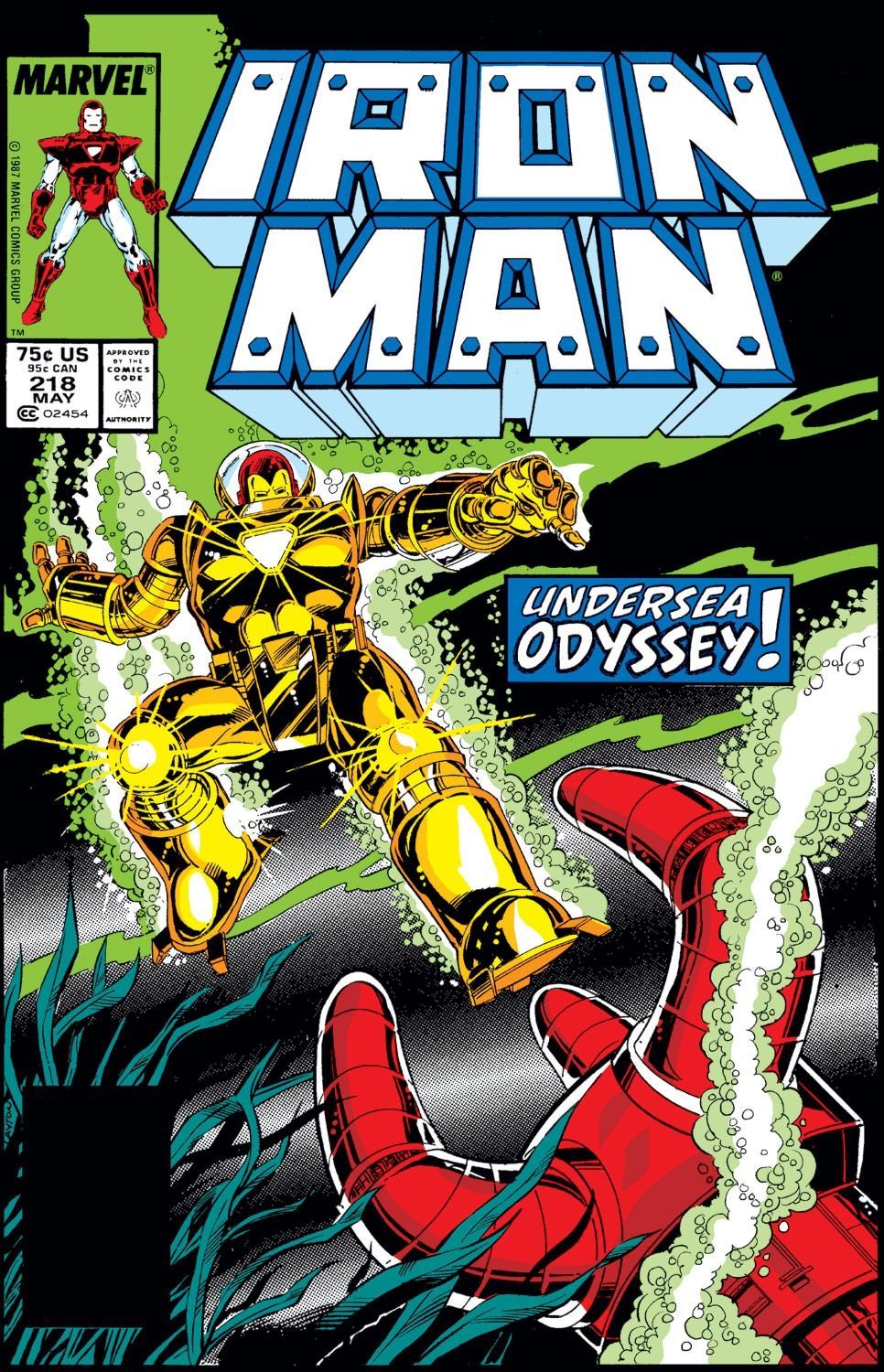 Iron Man #218 - Deep Trouble! released by Marvel Comics on May 1, 1987