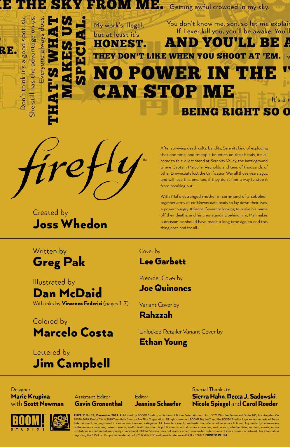 Firefly #12 (BOOM! Studios) - Preview • Comic Book Addicts