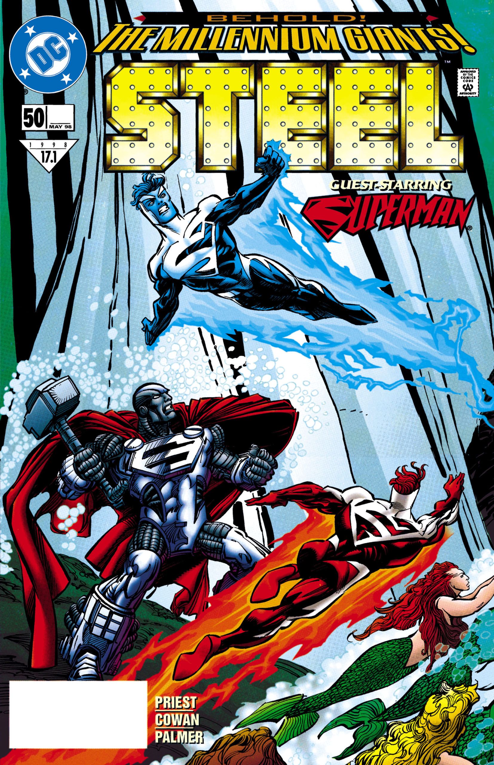 Steel #50 - Among Giants released by DC Comics on May 1, 1998.