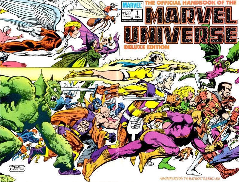 The Official Handbook of the Marvel Universe #1 - Abomination To Batroc's Brigade released by Marvel on August 28, 1985.